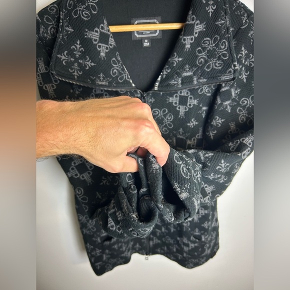 Tonia Debellis Black and Gray Jacket Size M Full Zip Textured Luxury old Money - Picture 11 of 13